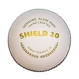SG Cricket Shield 20 Premium Leather Ball | White | Youth | Leather | Waterproof | Solid Grade 2 Core | Machine Stitched | Ideal for Club & School Matches | Pack of 1