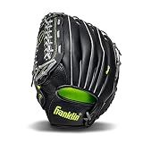 Franklin Sports Baseball and Softball Glove - Field Master Midnight - Baseball and Softball Mitt - Adult and Youth Glove - Left Hand Throw - 12", Black