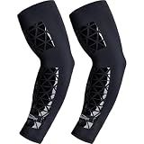 COOLOMG Football Arm Sleeves with Sticky Grips Forearm & Elbow Protection