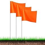 30Pack Orange Marking Flags, JIZHGRAD 15x4x5 Inch Marker Flags Use for Yard & Lawn, Boundary & Dog Training, Survey & Landscape, Sprinkler & Surveyor, Garden & Construction, High Visibility, Sturdy, Versatile, UV & Weather Resistant