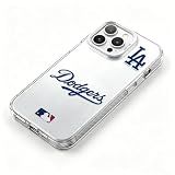 KOYOEY MLB Los Angeles Dodgers Phone Case, Shockproof Protective Cover for iPhone 16 Pro Max, Silver-Plated Back with Raised Camera Protection, LA Dodgers Gift