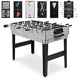 Best Choice Products 10-in-1 Multi Game Table, Combo Game Table for Kids and Adults w/Hockey, Foosball Table, Pool Table, Ping Pong Table, Chess, Checkers, 2x4ft - Gray