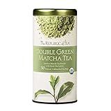 The Republic of Tea - Organic Double Green Matcha, Naturally Caffeinated Japanese Green Tea Powder and Leaves, Steeps 50 Cups