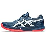 ASICS Men's POWERBREAK FlyteFoam Handball Shoe, 9.5, MAKO Blue/White