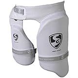 SG Ultimate Combo Thigh Guard | White | Men RH | Polyester | Men | Customised Adjustment | Thigh & Inner Thigh Guard | Comfort-Fit Elasticated Straps | Fully Adjustable | Secure Fit