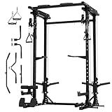 MAJOR FITNESS Drone3 Power Cage - Multi-Function Power Rack for Home Gym, Squat Rack with Pull-up Bar, Cable Crossover System, J-Hooks, for Strength Training, Heavy-Duty Steel Construction