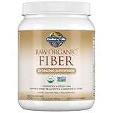 Garden of Life Raw Organic Fiber Powder, 30 Servings, 15 Organic Superfoods, Probiotics, Omega-3 ALA, Soluble and Insoluble Fiber for Regularity, Psyllium Husk Free