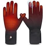 SAVIOR HEAT Heated Glove Liners for Men Women, Rechargeable Battery Electric Heated Gloves, Winter Warm Glove Liners, Thin Gloves Riding Ski Snowboarding Hiking Cycling Hand Warmers