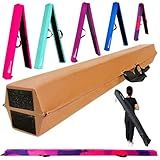 Marfula 6 FT / 8 FT / 9 FT Folding Gymnastics Beam Foam Balance Floor Beam - Extra Firm - Suede Cover - Anti Slip Bottom with Carry Bag For Kids/Adults Home Use