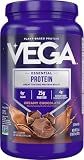 Vega Essential Protein – 25g Vegan Protein Powder, Rich Chocolate for a High Protein, Zero Sugar Shake – Large Tub, 32.5oz (20 Servings)