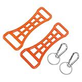 SASKATE 2pcs Ski Boot Buckle Lever with Hanging Buckle, Portable Shoes Buckle Extender Tool, Multifunctional Skiing Boot Buckle Fastening Aid for Ski Enthusiasts (Orange)