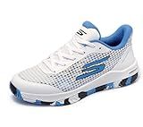 Skechers Women's Viper Court Pro Pickleball Sneaker, White/Blue, 8.5