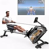 YAMO Rowing Machines for Home, Water Rowing Machine for Immersive Water Rower, Indoor Rowing Machine Large Water Tank & Comfortable Seat, 350lbs Weight Capacity, App Compatible,LCD Monitor