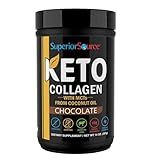 Superior Source Keto Collagen - Collagen Protein Powder with MCT Oil - Supports Hair, Skin, Nails & Joint Health - Dairy-Free - Chocolate, 14 oz