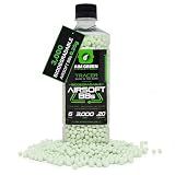 Aim Green Tracer Biodegradable Airsoft BBS, Glow-in-The-Dark BBS, 3,000 Count, .20 Grams