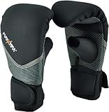 MaxxMMA Neoprene Washable Heavy Bag Gloves - Boxing Punching Training (Black, L/XL)