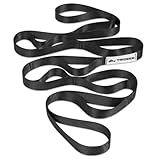 Trideer Stretching Strap Yoga Strap Physical Therapy for Home Workout, Exercise, Pilates and Gymnastics, 10 Loops Non-Elastic Stretch Bands with Aesthetic Packaging for Women & Men (Black)