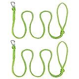 ISURE MARINE Kayak Tow Rope with Clip Dock Lines Heavy Duty Braided Line Ideal for Jet ski,watercraft Boat, Kayaking, Marine Sets of Two Ropes 1/2 Inch Diameter x 7ft Lengths Green