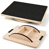 Cesilili Wooden Balance Board, 350LBS Anti-Slip Balance Trainer