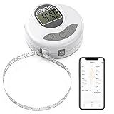 RENPHO Body Measuring Tape, Bluetooth Smart Tape Measure with Lock Hook & Retractable Function, Accurate Body Fat Measurement Device for Weight Loss, Muscle Gain, Fitness Bodybuilding, 60in /150cm