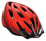Schwinn Thrasher Helmet for Adults, Red, Size 58-62 cm, for Riders Ages 14+, Lightweight Microshell, Adjustable Dial and Straps, Interior Padding, 20 Air Vents, Removable Visor, Adult Bike Helmet