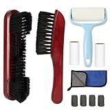 AKLOT Pool Table Brush Set for Felt,5 Kit Billiard Table Cleaning Accessories with 2 Pool Table Brush,4 Ferrule Polish Cloths,Cue Cleaner Cloth,Sticky Lint Roller,Wine Red