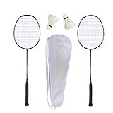 PFVMSQA Badminton Racket Set,82g Offensive Defensive Durability Professional Badminton Racket,with 2 Shuttlecocks and 1 Carrying Bag,for Training,Sports and Entertainment