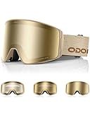 Odoland Photochromic Ski Goggles for Men Women Adult, Snow Snowboard Goggles with Pattern Strap for All Day Skiing Sports