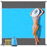 EASYFUN Beach Blanket Sandproof Oversized, 79''×83'' Extra Large Beach Mat, Portable Picnic Mat for Travel Camping Hiking, Lightweight Beach Essentials Family Water Resistant Mat Nylon 210T