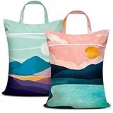 2 Pcs Large Travel Laundry Bags - Waterproof with Handle, Washable Dirty Clothes Bags for Travel, Wet & Dry Use, Bathing Suit & Gym Clothes Laundry, Swimming Pool & College Dorm