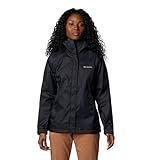 Columbia Womens Arcadia II Waterproof Rain Jacket, Black, XX-Large