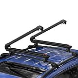 BougeRV Lockable Ski & Snowboard Racks for Car Roof, Extension with Sliding Feature, 28'' Fits 6 Pairs Skis or 4 Snowboards, Crab Mounting System Fits for Square/Aero/Oval Cross Bars (Black)