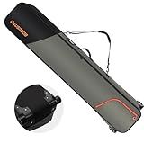 DAUSROOB Snowboard Bag with Wheels, Fully Padded Ski Bag for Air Travel 1680D Waterproof Fabric, Rolling Ski Travel Bag for Flying, Durable, Large Capacity for Skis, Boots and Helmets (164CM)
