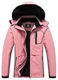 MOERDENG Women's Waterproof Snow Ski Jacket Warm Winter Coat Insulated Snowboarding Jacket Softshell Hiking Jacket