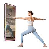 Smart Gym Mirror for Home Workout | 32" HD Touch-Screen Andriod OS | 63" Reflective Surface | No VIP Fees Support Various APPs, Voice Control, Music Sync LED Light Strip, for Home Gym/ Yoga/ Dance