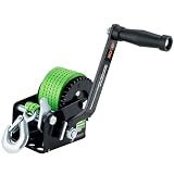 AC-DK 600lbs Heavy Duty Boat Trailer Winch with 19FT Strap, 2-Way Ratchet & 3.2:1 Gear Trailer Winch, Portable Hand Crank Winch for Boat, Truck, Trailer, RV, ATV, Jet Ski