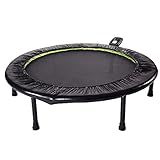 Stamina Folding Trampoline with Smart Workout App, Black - Portable Fitness Rebounder for Home Gym, Cardio & Strength Training, Jumping Exercise Equipment