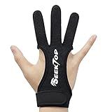 Seektop Archery Gloves Shooting Hunting Leather Three Finger Protector for Youth Adult Beginner -S