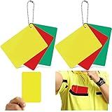 Qunclay 2 Sets Referee Penalty Cards Football Referee Card Sets Soccer Warning Ejection Delay Green Red and Yellow Cards for Sports Game Officials Kit