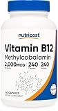 Nutricost Vitamin B12 (Methylcobalamin) 2000mcg, 240 Capsules, Gluten Free