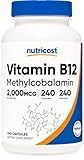 Nutricost Vitamin B12 (Methylcobalamin) 2000mcg, 240 Capsules - Vegetarian Caps, Non-GMO, Gluten Free B12 Supplement