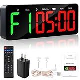 Faweskiy Upgraded Gym Timer Clock for Tabata/FBG/EMOM - Large Workout Clock for Home Gym with Remote Control, Count Down & Up | Stopwatch, Fitness Digital Timer for Home/Yoga/Boxing/Garage