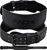 RDX Weight Lifting Belt Gym Fitness, Cowhide Leather, 4” 6” Padded Lumbar Back Support, 10 Adjustable Holes, Weightlifting Powerlifting Bodybuilding Deadlift Squat Workout Strength Training, Men Women