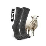 Deepfuls Merino Wool Toe Socks for Men & Women,Breathable Wool Toe Socks, Cushioned Anti-Blister,2 Pairs
