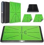 MONOJOY Golf Hitting Mats - Velvet Practice Mat with No-Slip Heavy Duty Rubber Base, Indoor Outdoor Golf Training Mat for Swing Path Feedback, Portable 16"x12" Golf Practice Mat for All Skill Level