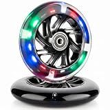 AOWESM 120mm Light up Scooter Wheels (2-Pack) (Black)