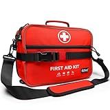 430 Piece First Aid Kit, Well-Organized Premium Waterproof Compact Trauma Medical Kits for Any Emergencies, Ideal for Home, Office, Car, Travel, Outdoor, Camping, Hiking, Boating (Red)