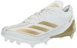 adidas Men's Adizero Electric American Football Sneaker, White/Gold Metallic/White, 9