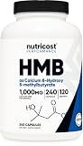 Nutricost HMB (Beta-Hydroxy Beta-Methylbutyrate) 1000mg, 240 Capsules