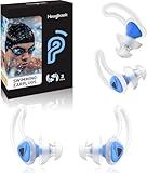 Ear Plugs for Swimming–2 Pairs Soft Silicone Reusable Waterproof Earplugs for Adults & Men Women, Custom Fit for Swimmers Ear, Pool, Beach, Snorkeling, Surfing, Kickboard Training(Blue)